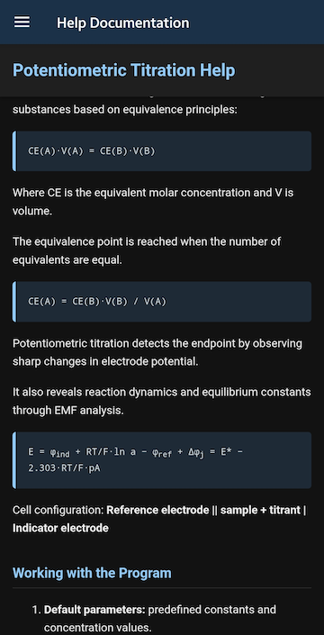 Integral and differential titration plots